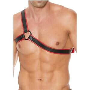 🦋B2G1🦋SHOTS-UOMO Genuine Leather Gladiator Y-Shaped Chest Harness ONE SIZE